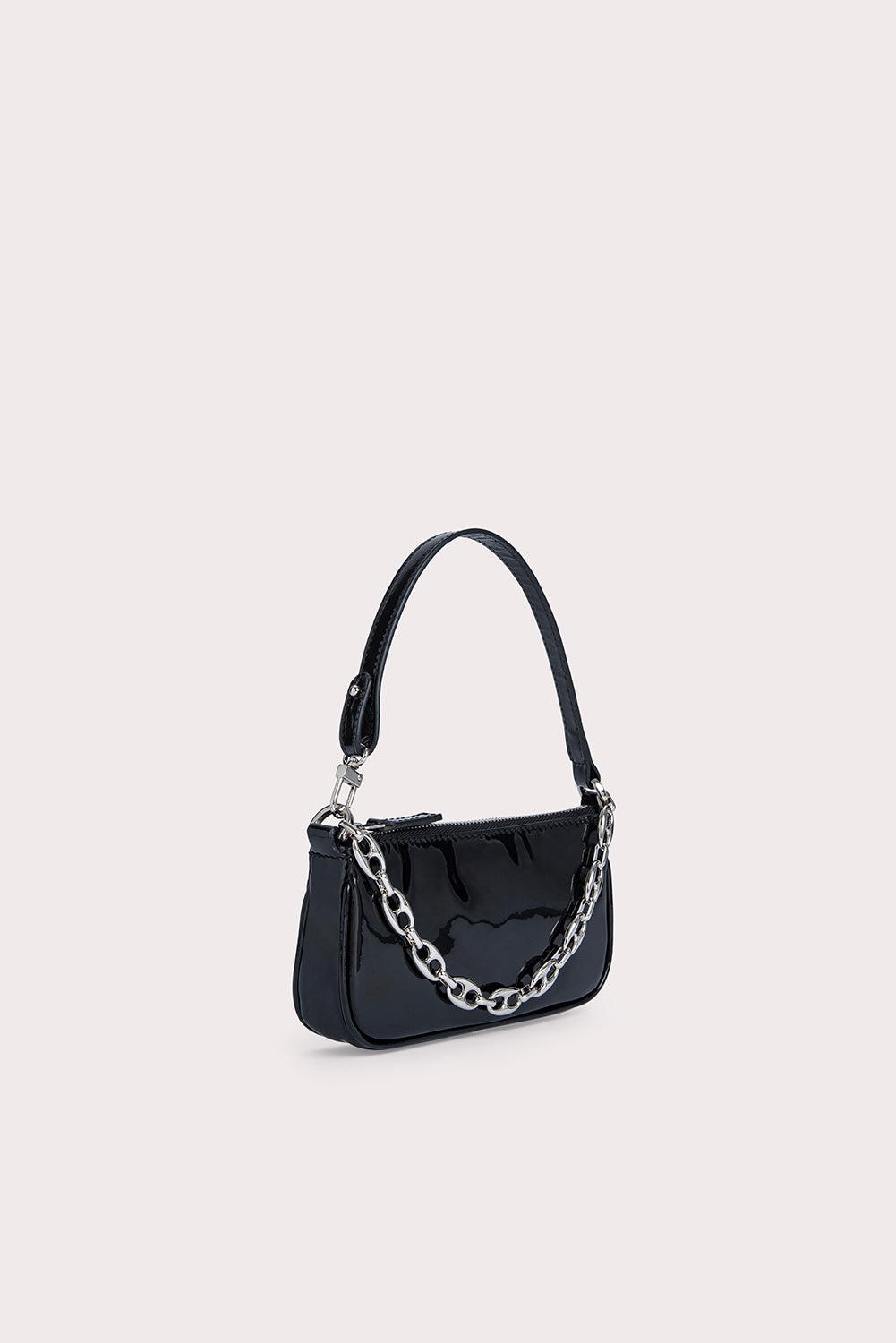 BY FAR Mini Rachel Black Patent Leather | REVERSIBLE