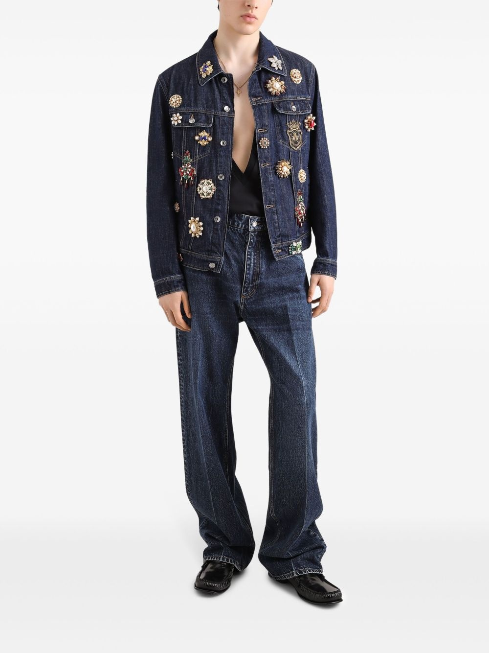 embroidered loose-fit jeans - 2
