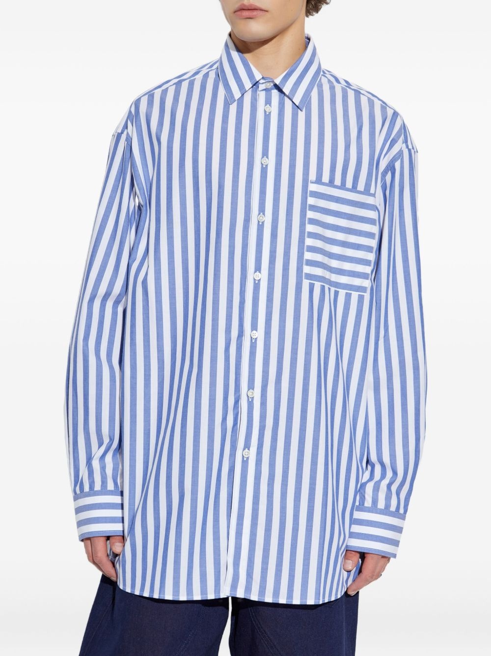 striped button-up shirt - 3