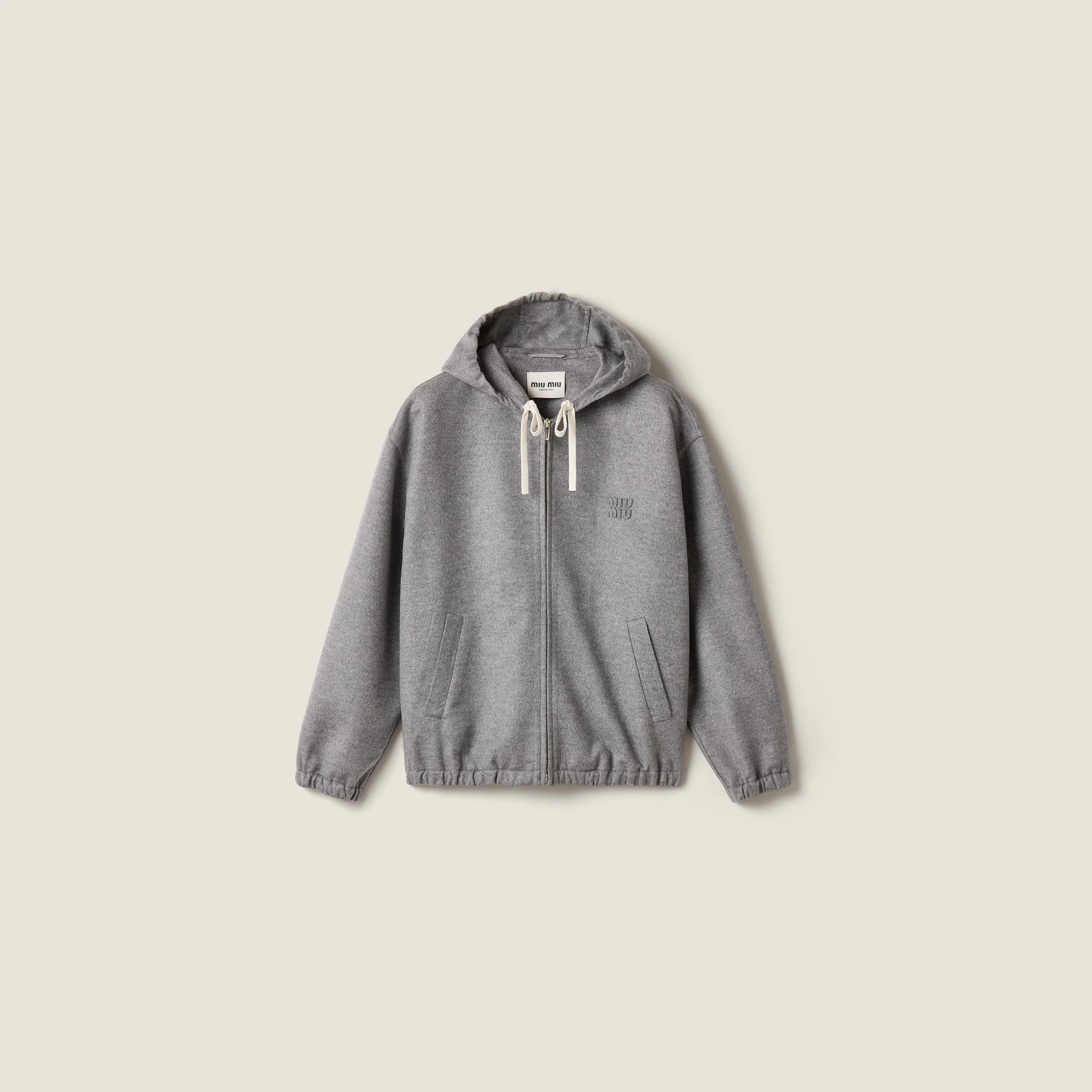 Double cashmere and wool hoodie jacket - 1