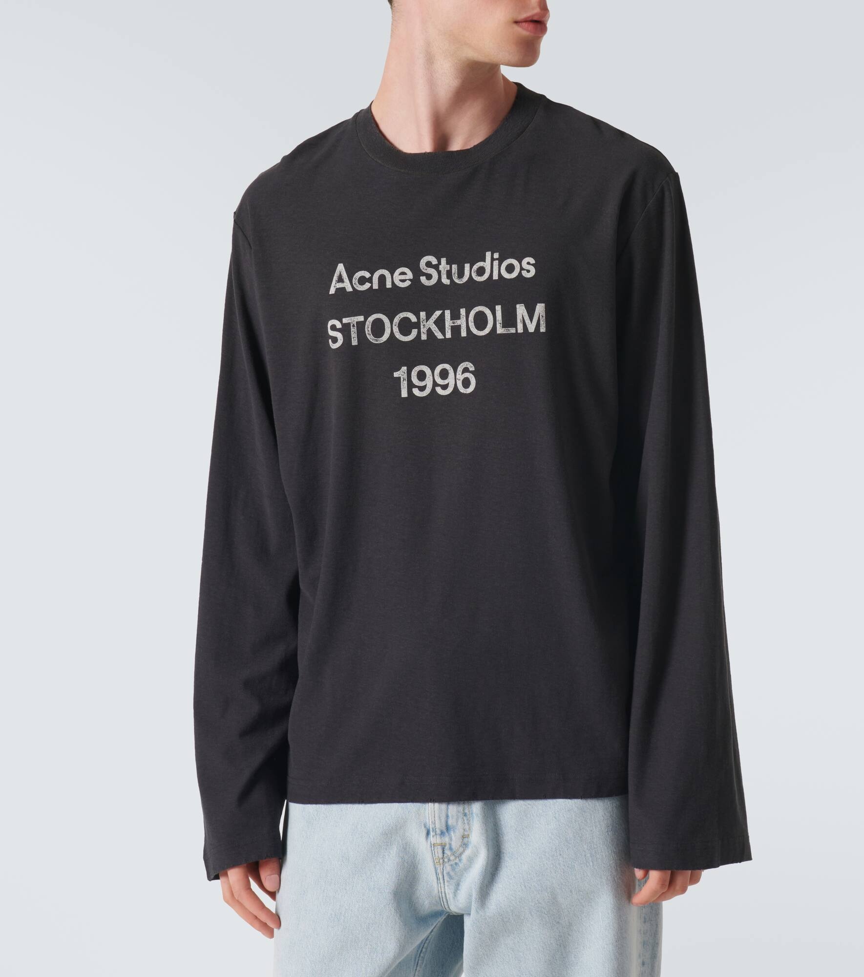 Logo distressed jersey T-shirt - 3