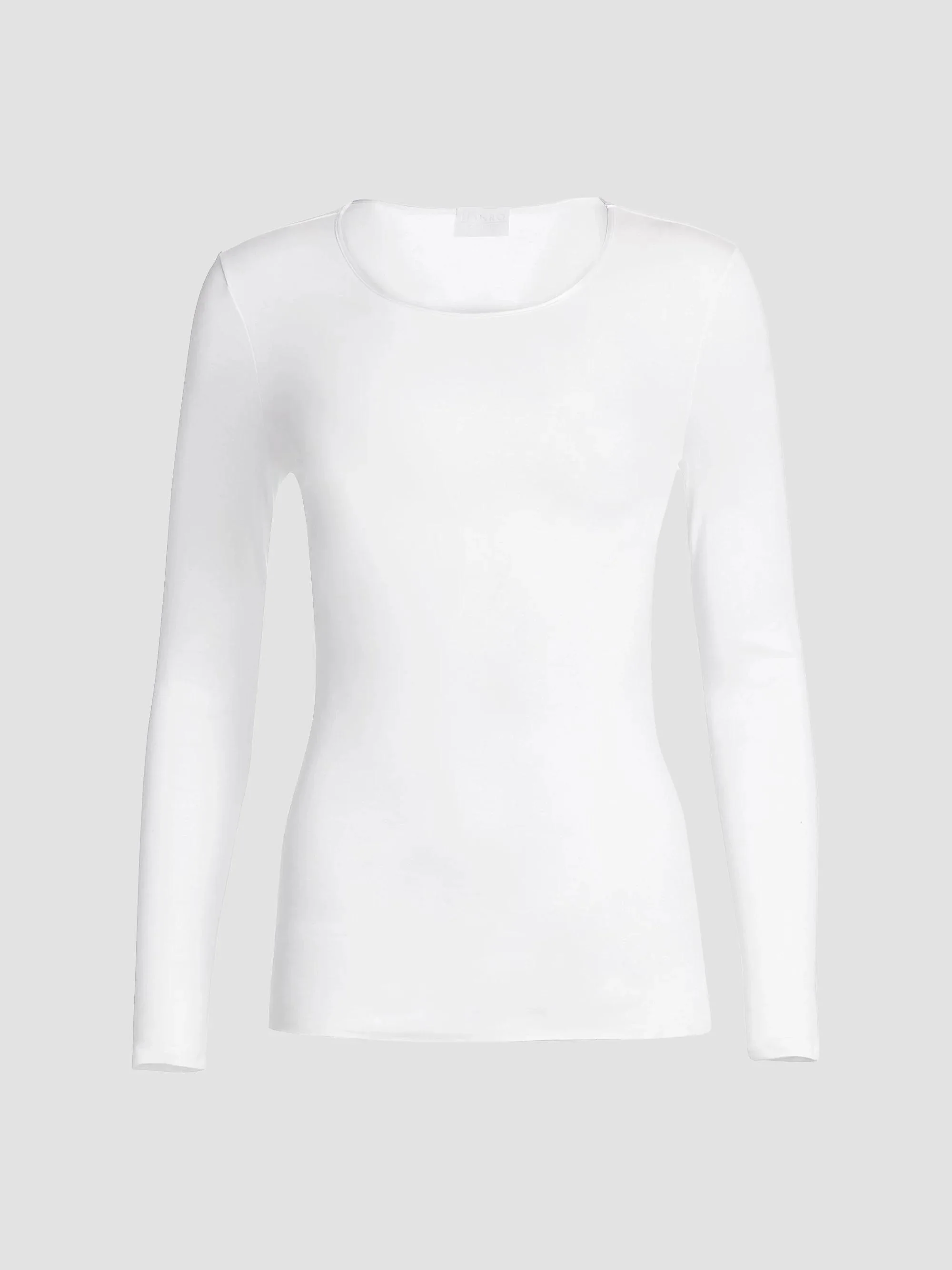 Women's Cotton Seamless Long-Sleeve Top - White - 1