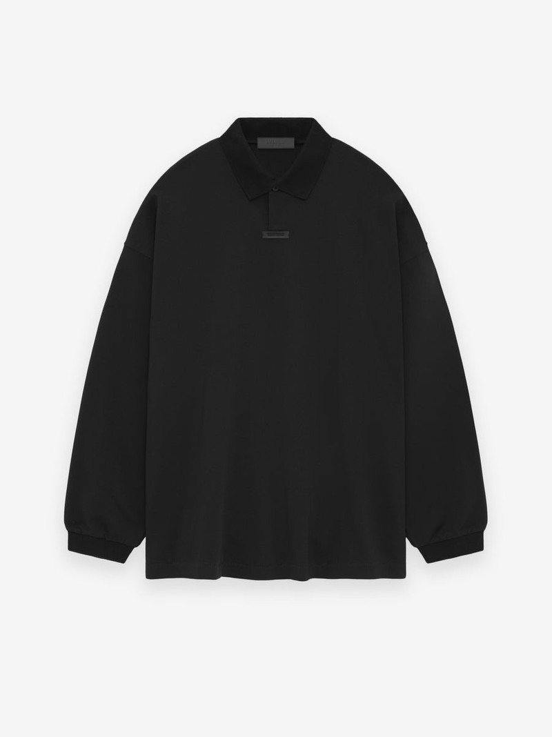 Pique Long Sleeve Polo - 1