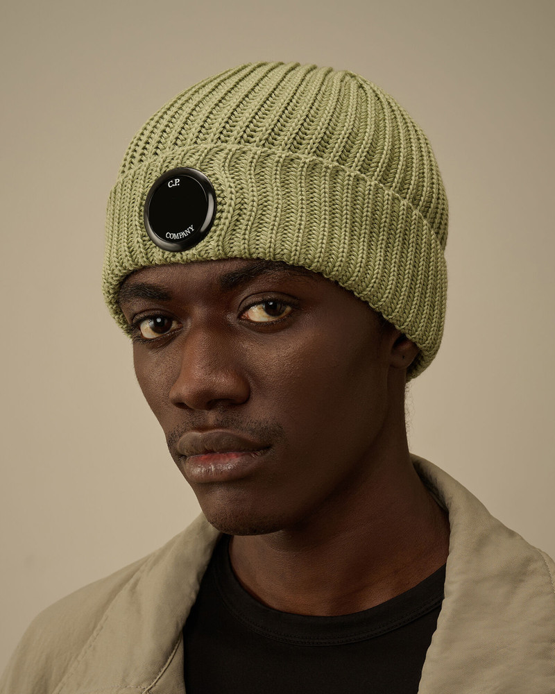 C.P. Company Extrafine Merino Wool Logo Beanie outlook