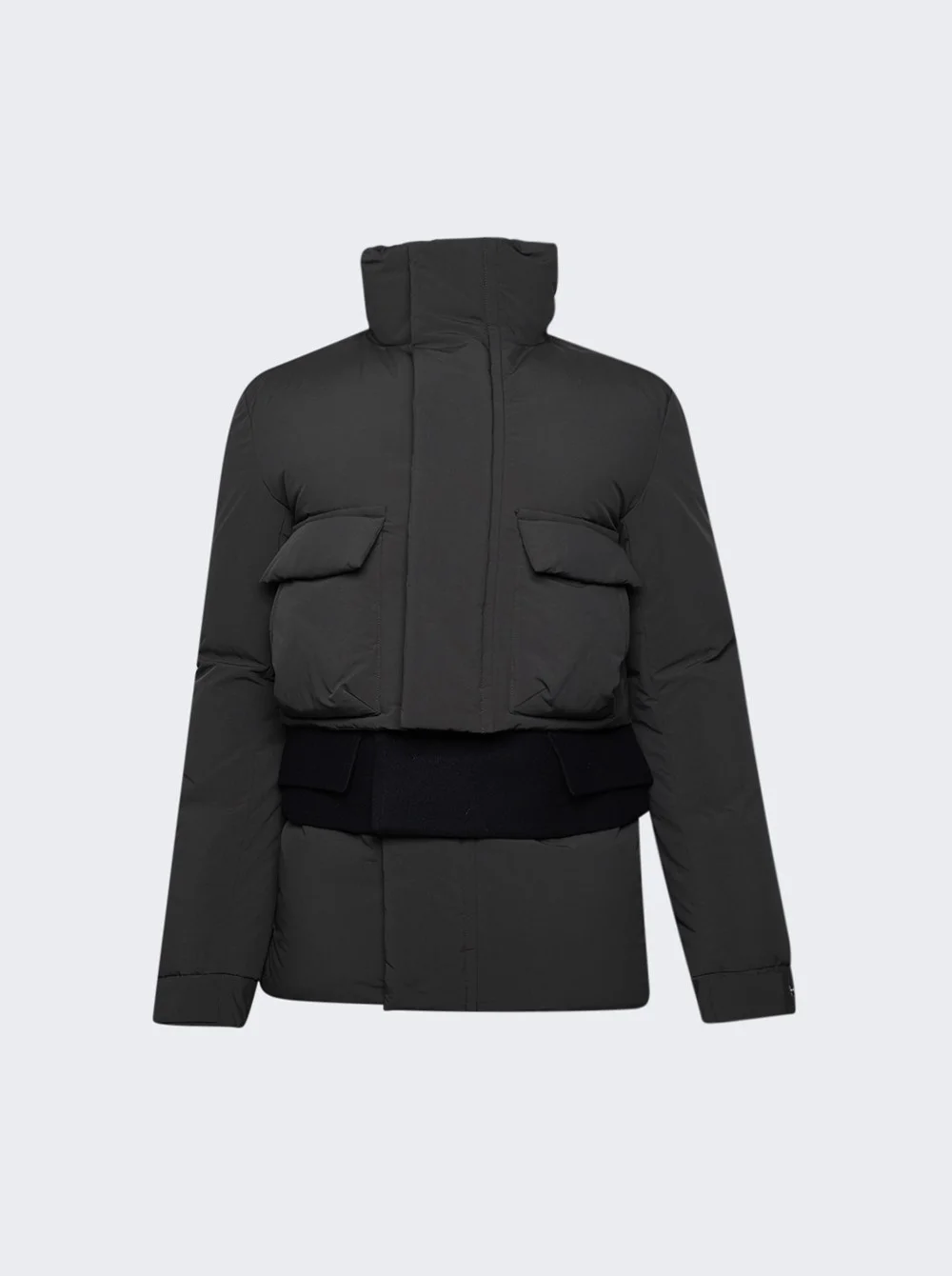 Layered Puffer Jacket Khaki And Navy - 1