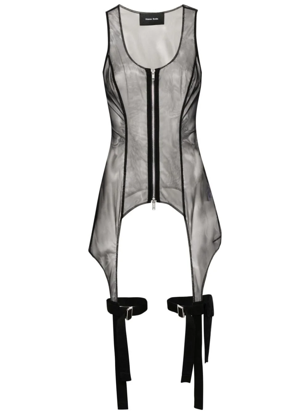 sleeveless sheer top - 1