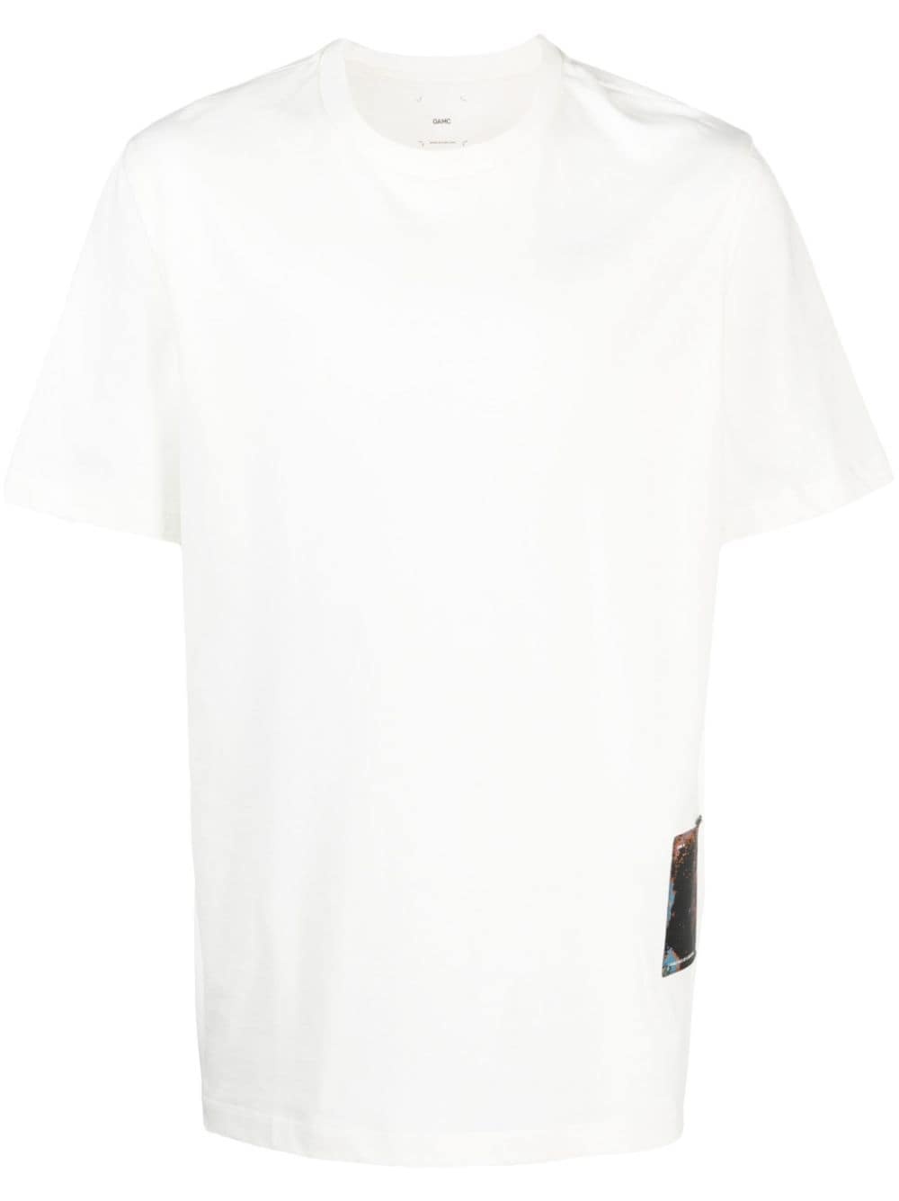 patch-detail cotton T-shirt - 1
