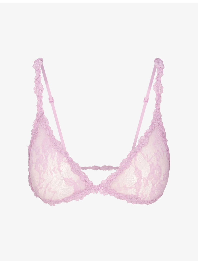 Triangle Embroidered Stretch-Lace Bralette 1