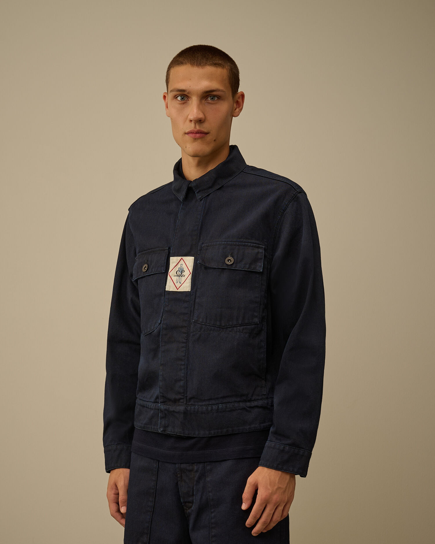 3/4 Plated Denim Short Jacket - 3
