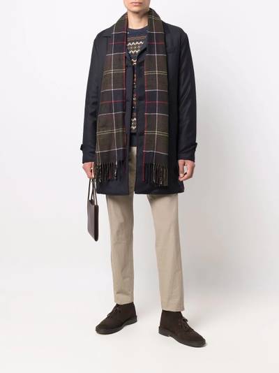 Barbour check-print fringed scarf outlook