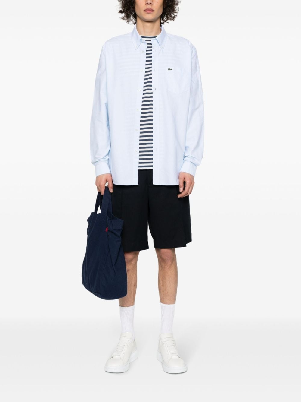 logo-patch cotton shirt - 2