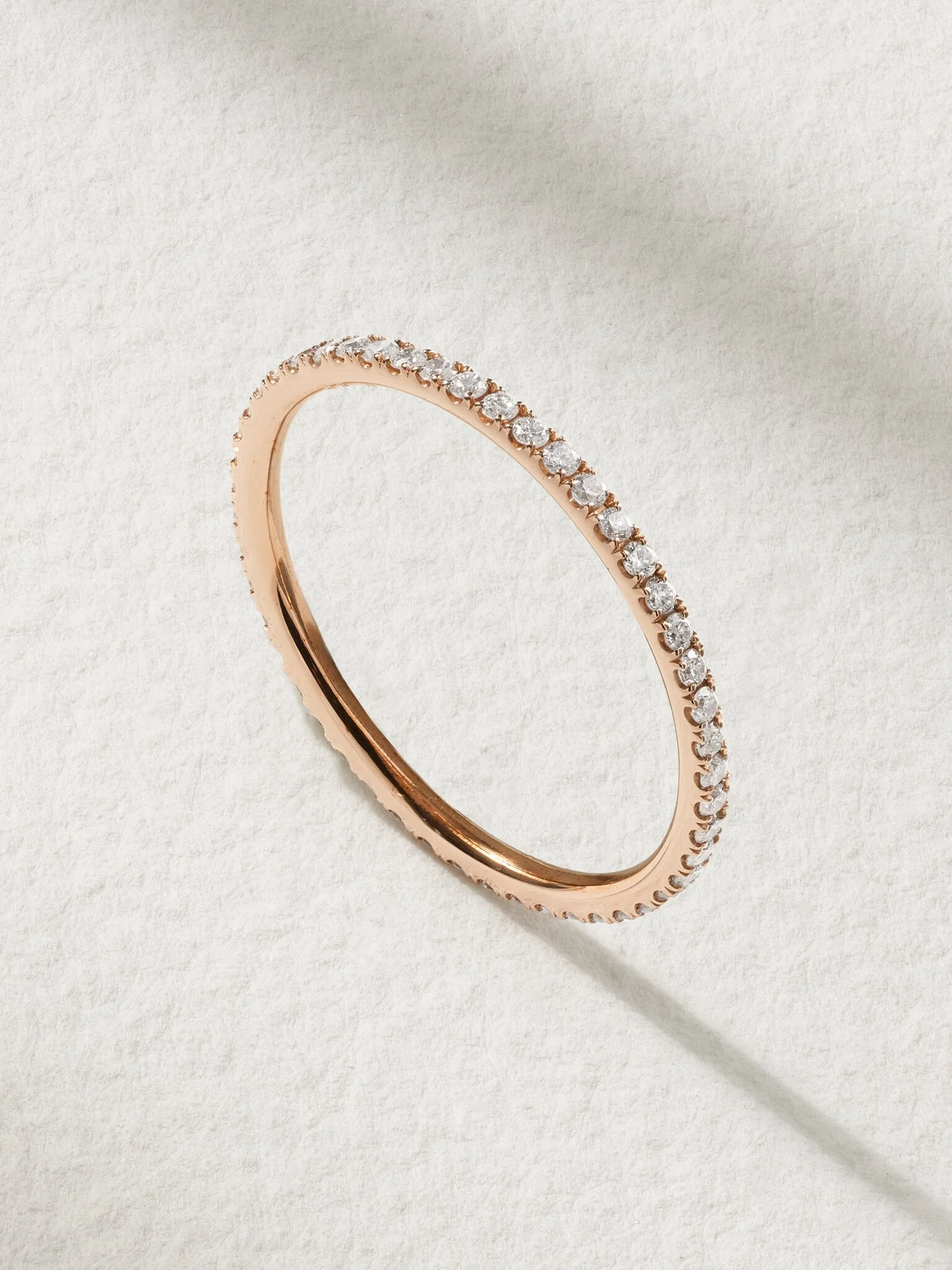 Thread 18-karat rose gold diamond eternity ring Gold - 1