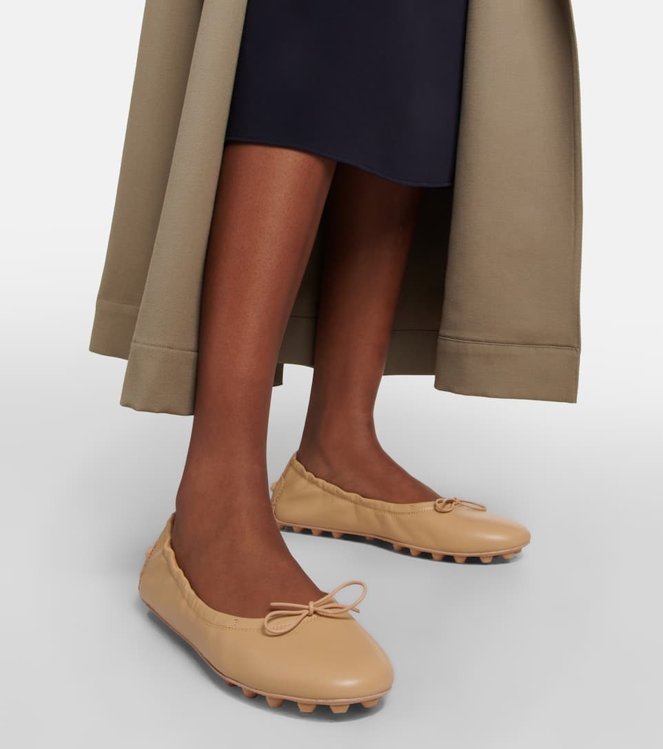 Bubble leather ballet flats - 4