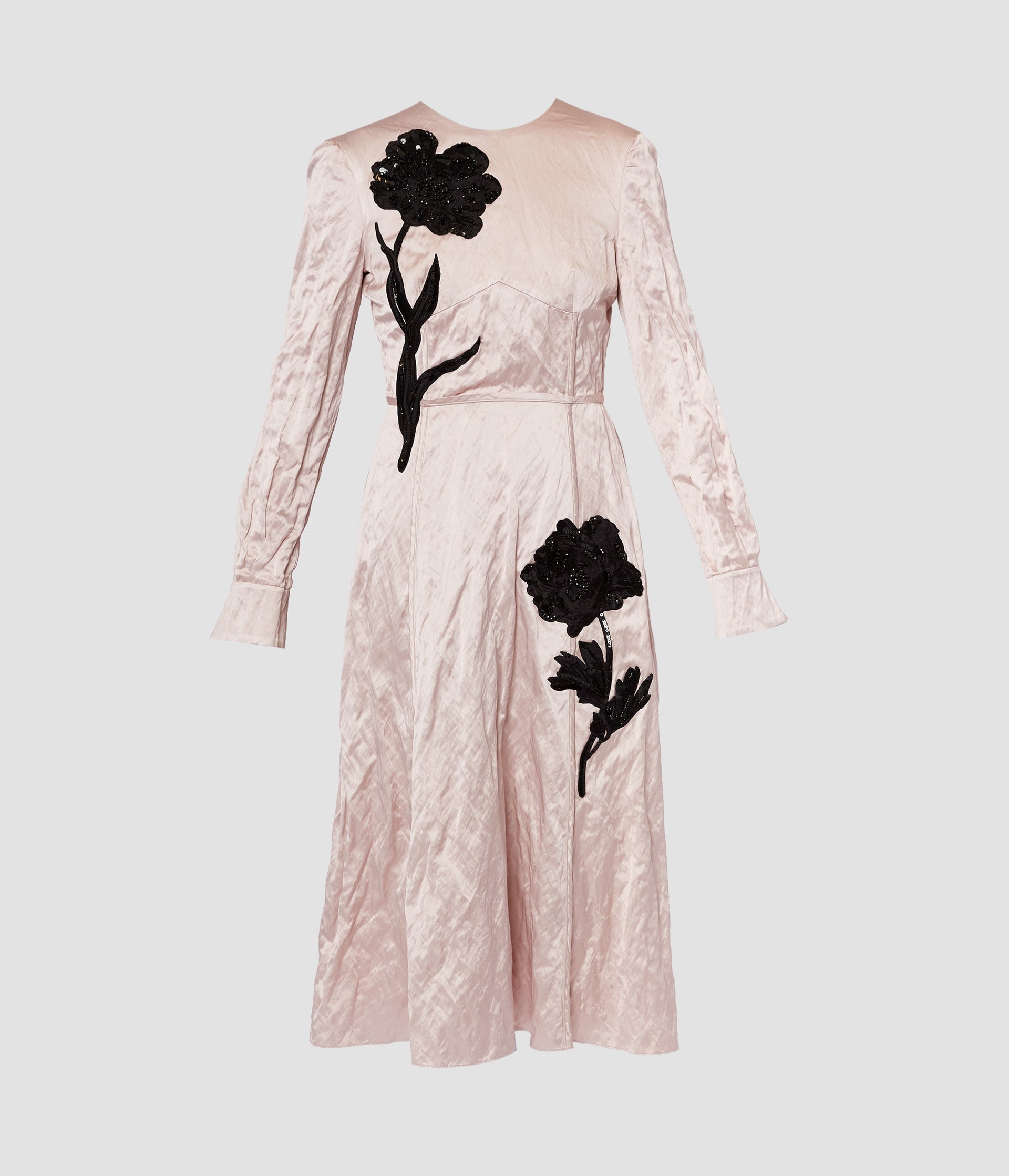 LONG SLEEVE A-LINE MIDI DRESS - 2