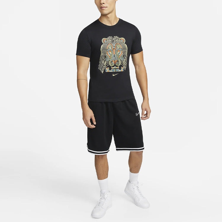Nike Printing Basketball Sports Round Neck Short Sleeve Black DM2468-010 - 3