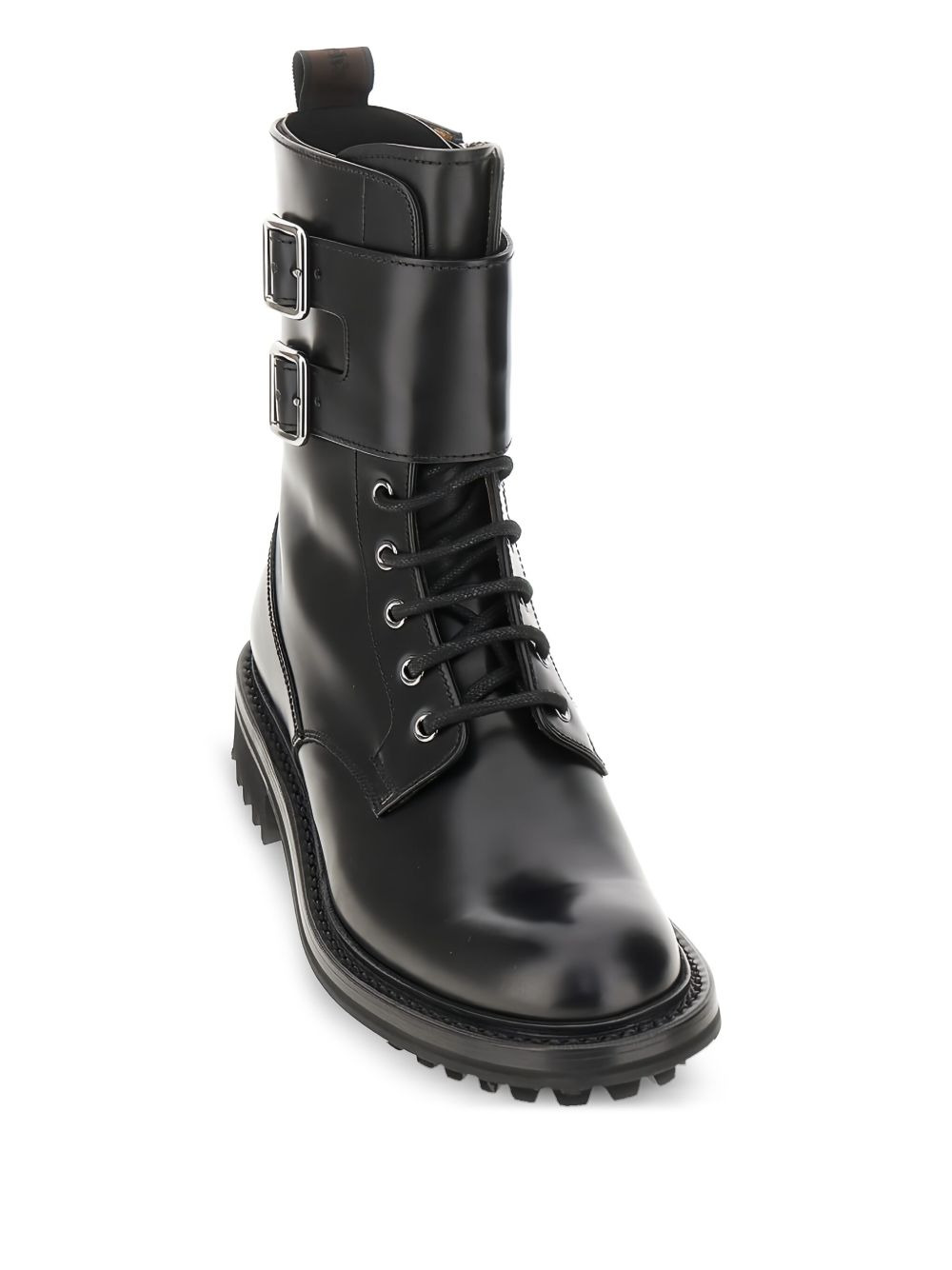 double-buckle lace-up boots - 2