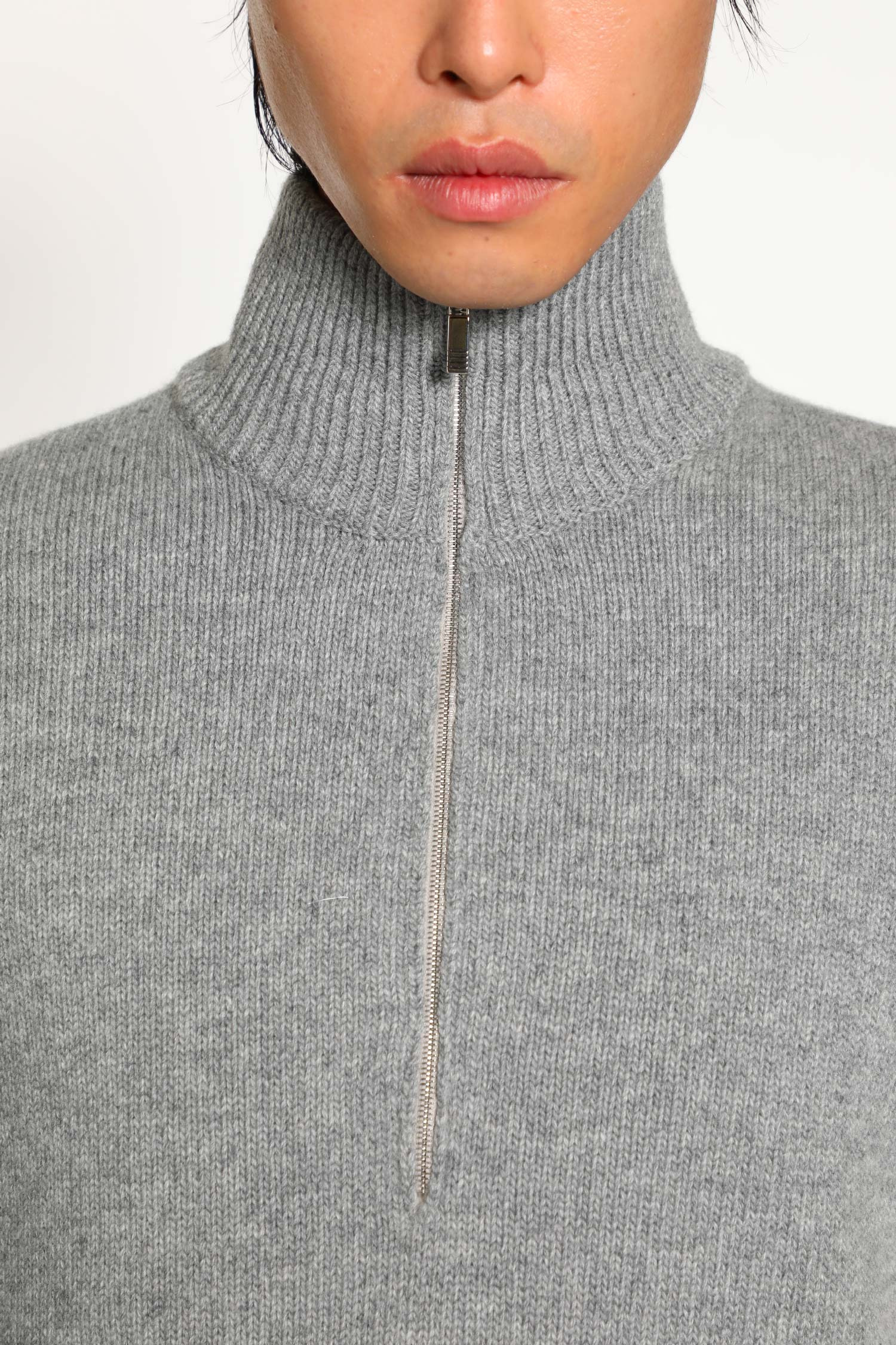 Funnel Neck Wool Quarter-zip - 6