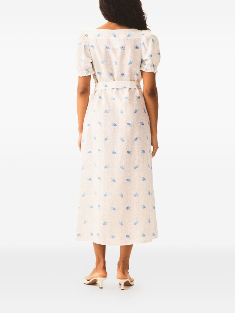 square-neck floral linen dress 3