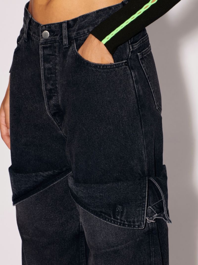 Detailed Denim Pants - 6