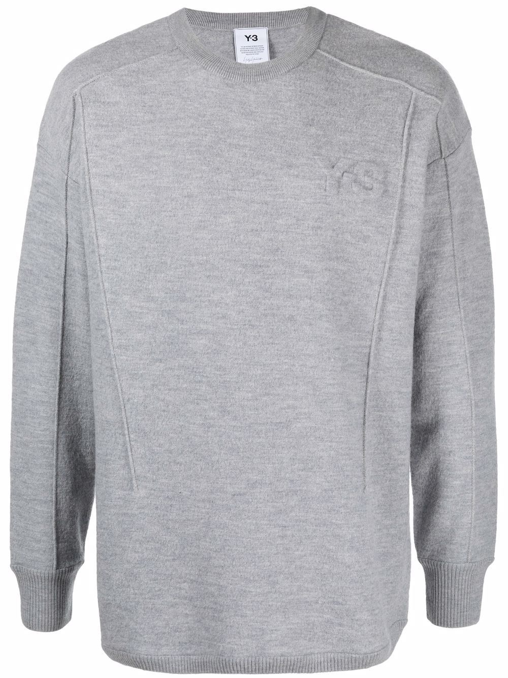 logo-debossed wool jumper - 1