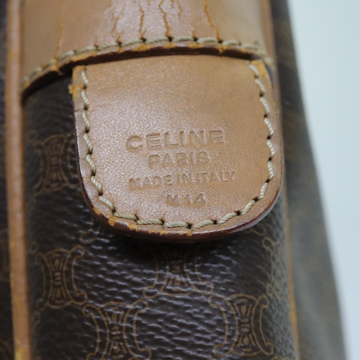 CELINE Macadam Canvas Hand Bag Pvc Brown - 12