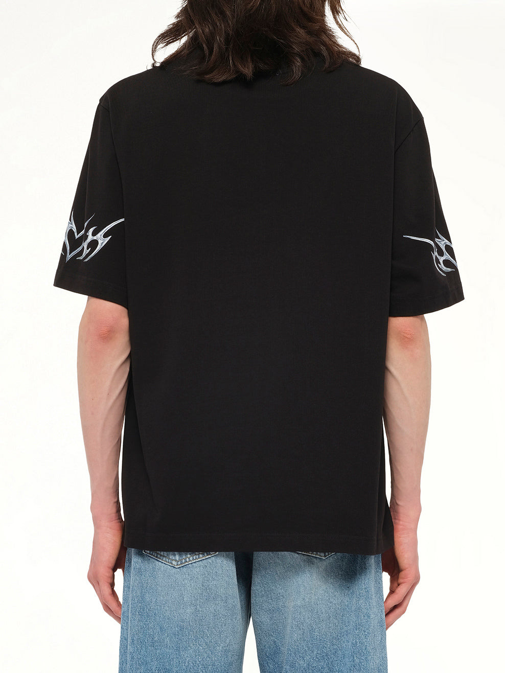 Blades Printed Oversized T-Shirt in Black - 5