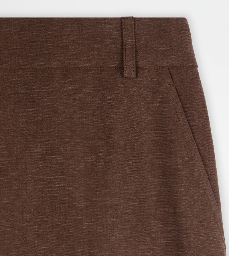 MIDI SKIRT IN LINEN - BROWN 7
