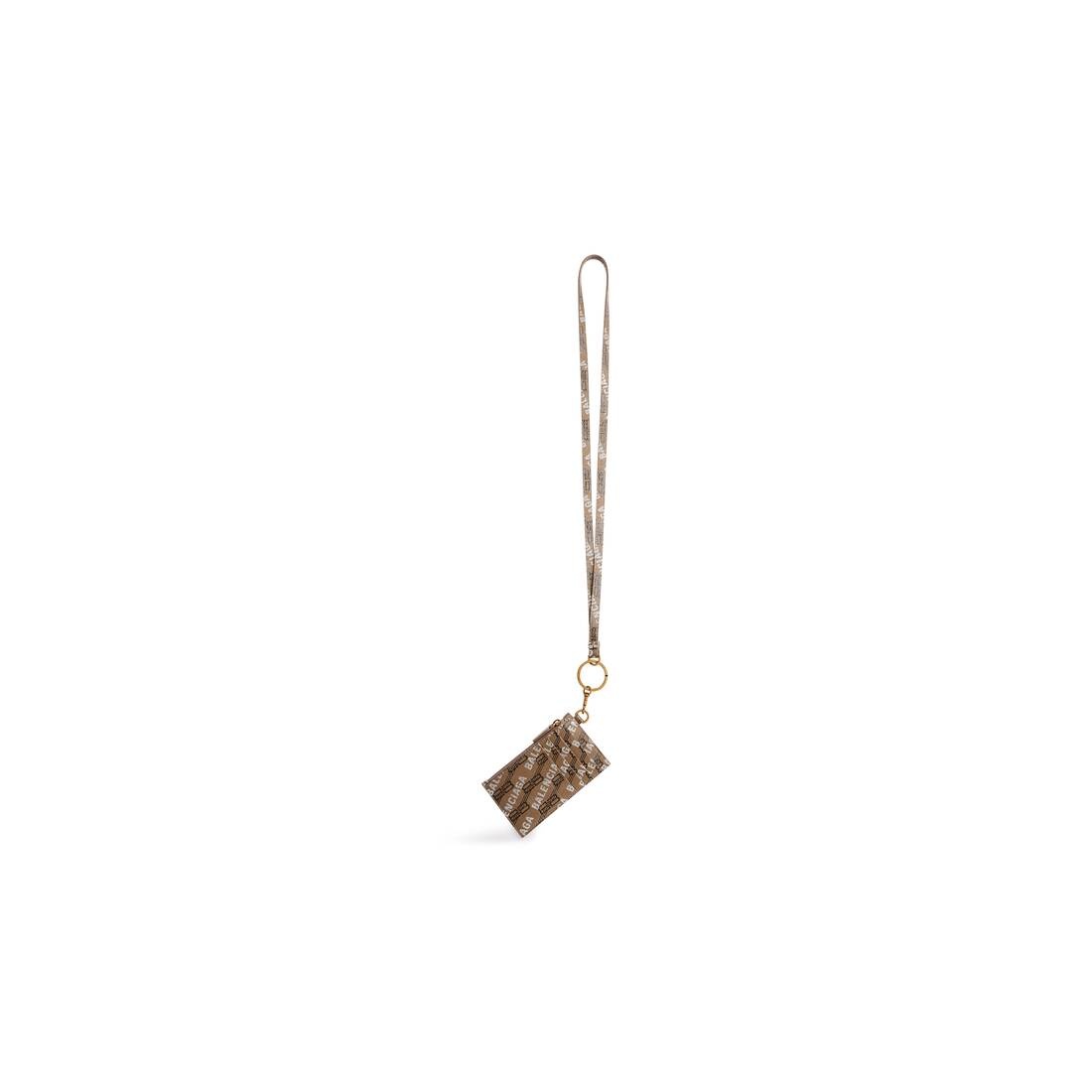 Signature Card Case On Keychain Bb Monogram Coated Canvas And Allover Logo in Beige - 2