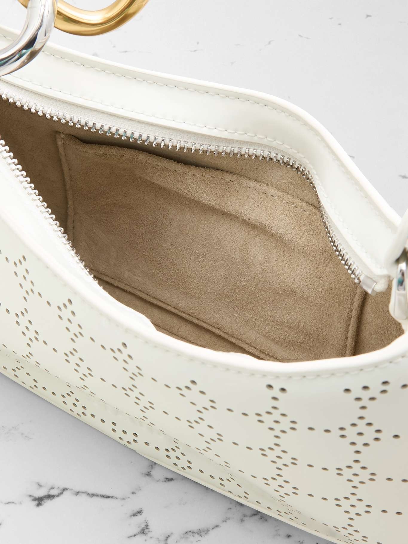 Ollie embellished perforated leather shoulder bag - 5