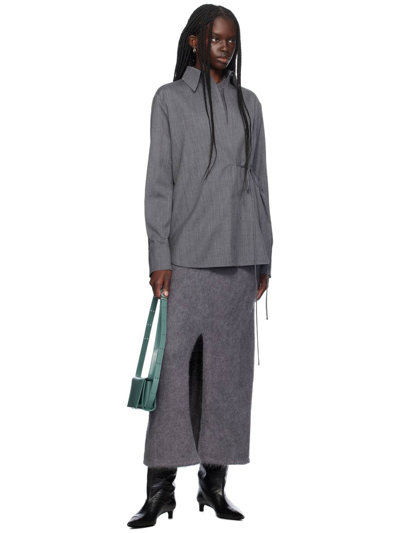 Jil Sander Gray Virgin Wool Maxi Dress outlook