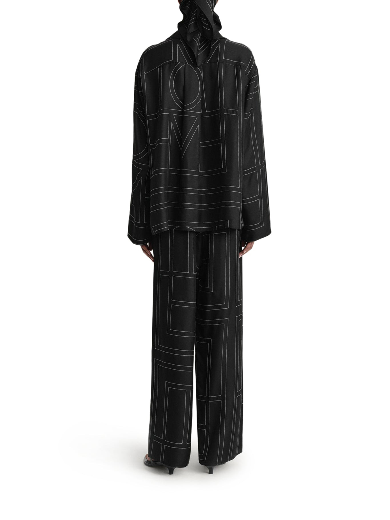 MONOGRAM SILK PANTS - 4