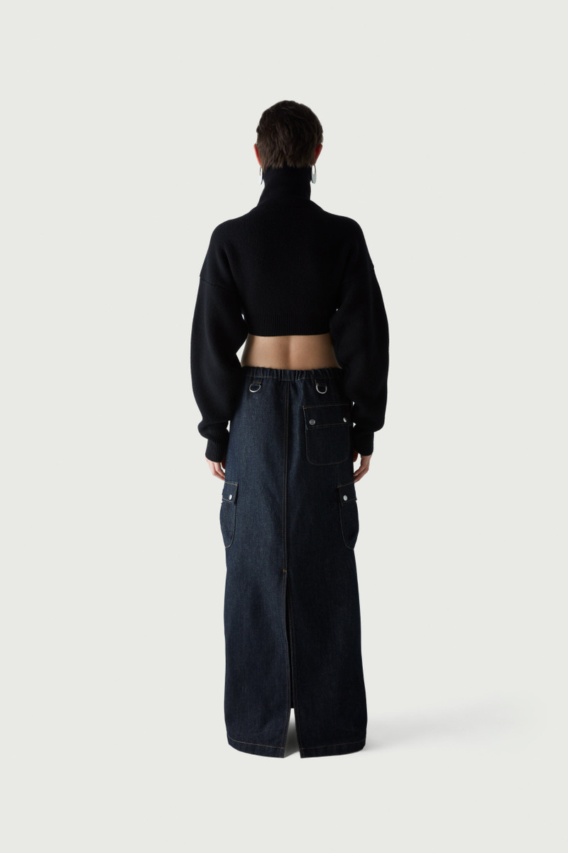 Denim Cargo Maxi Skirt 4