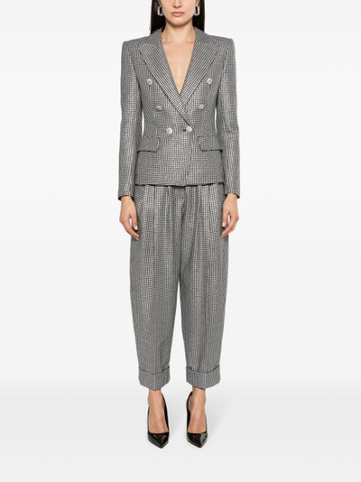 ALEXANDRE VAUTHIER pleated houndstooth-patterned trousers outlook