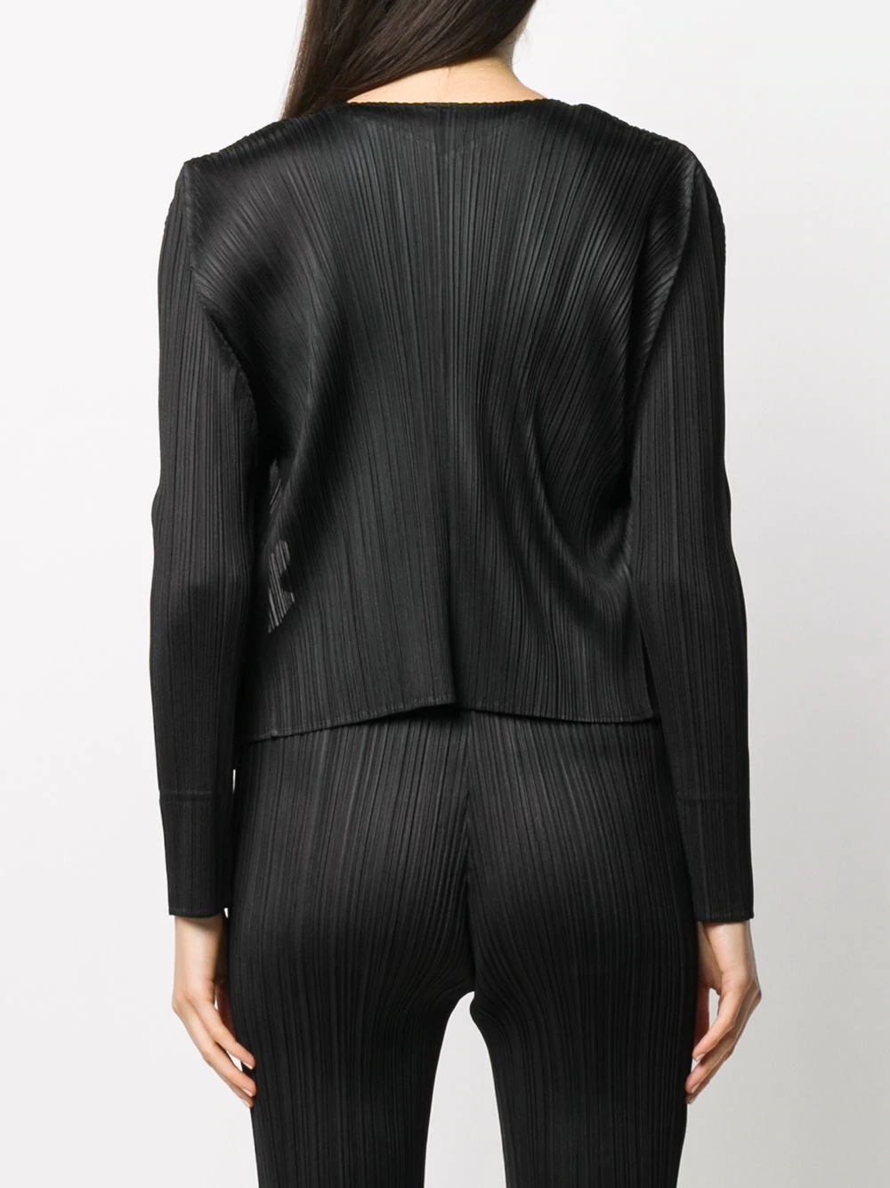 open front pleated jacket - 4