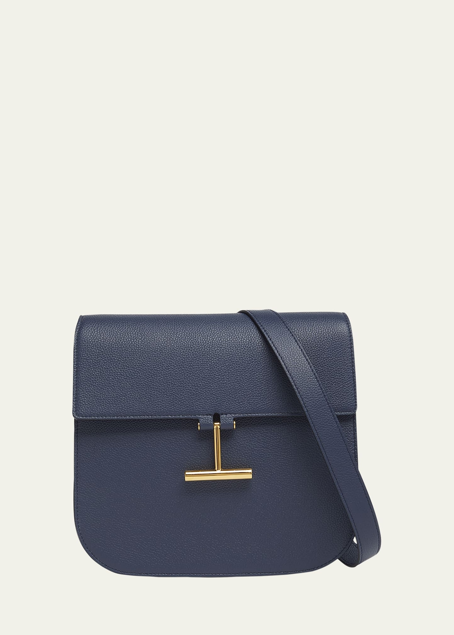 Tara Medium Crossbody in Grained Leather with Leather Strap - 1