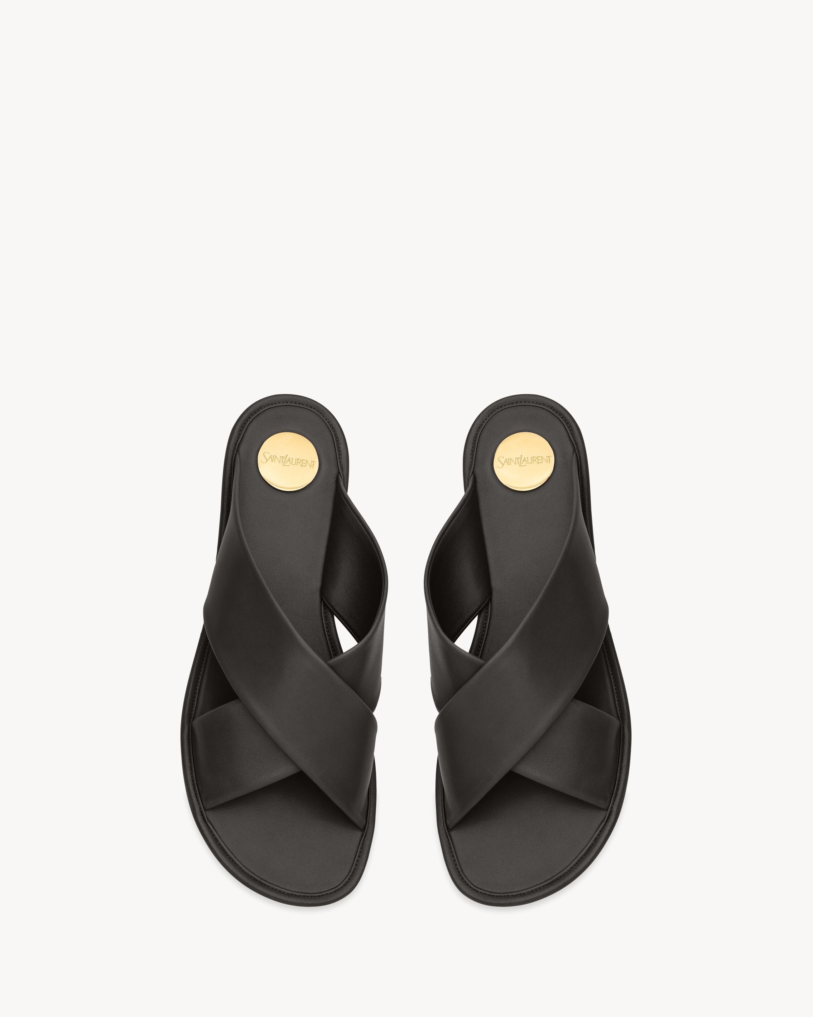 CARLYLE SLIDES IN SMOOTH LEATHER - 1