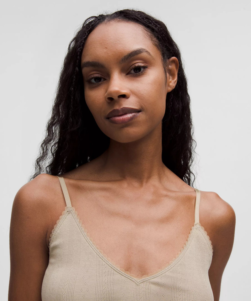 Cotton Pointelle Cropped Cami Tank Top 4