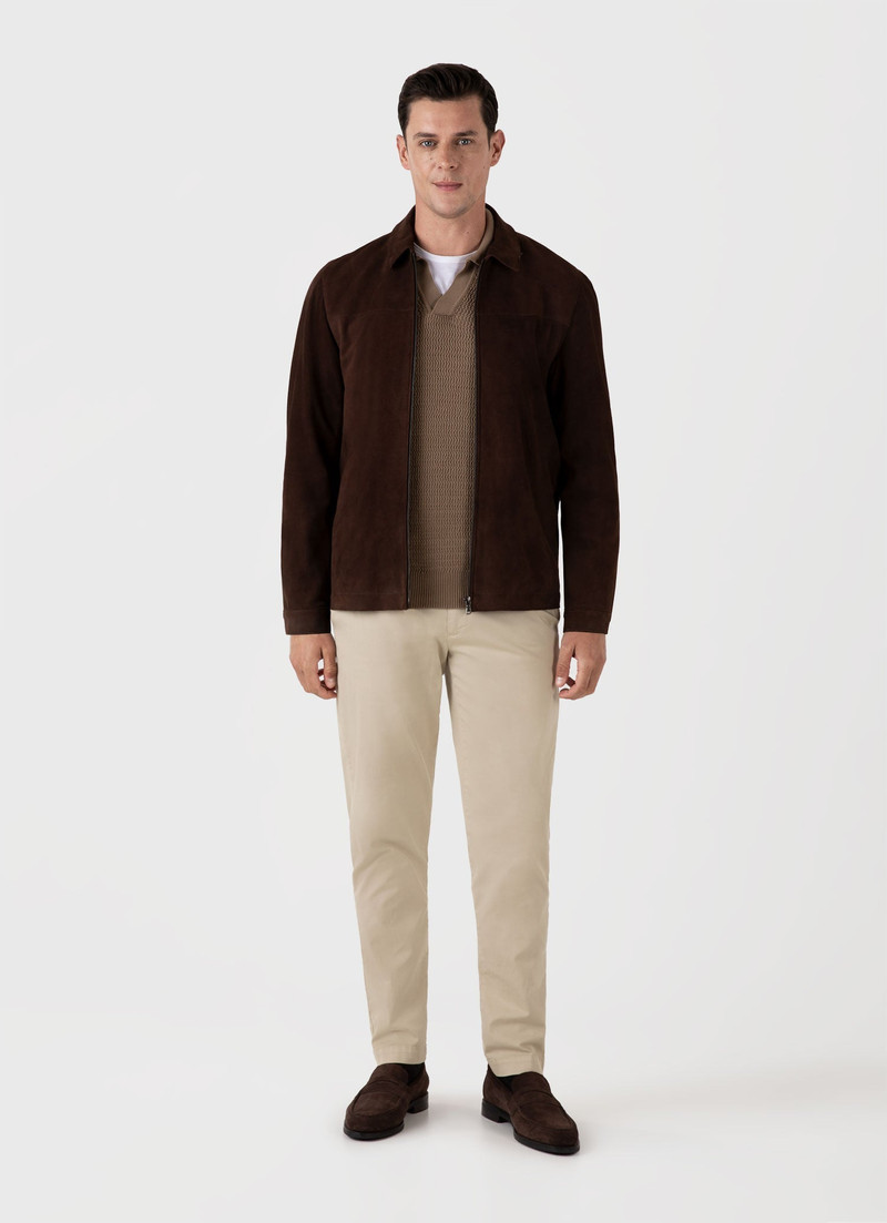 Sunspel Long Sleeve Textured Cotton Polo Shirt outlook