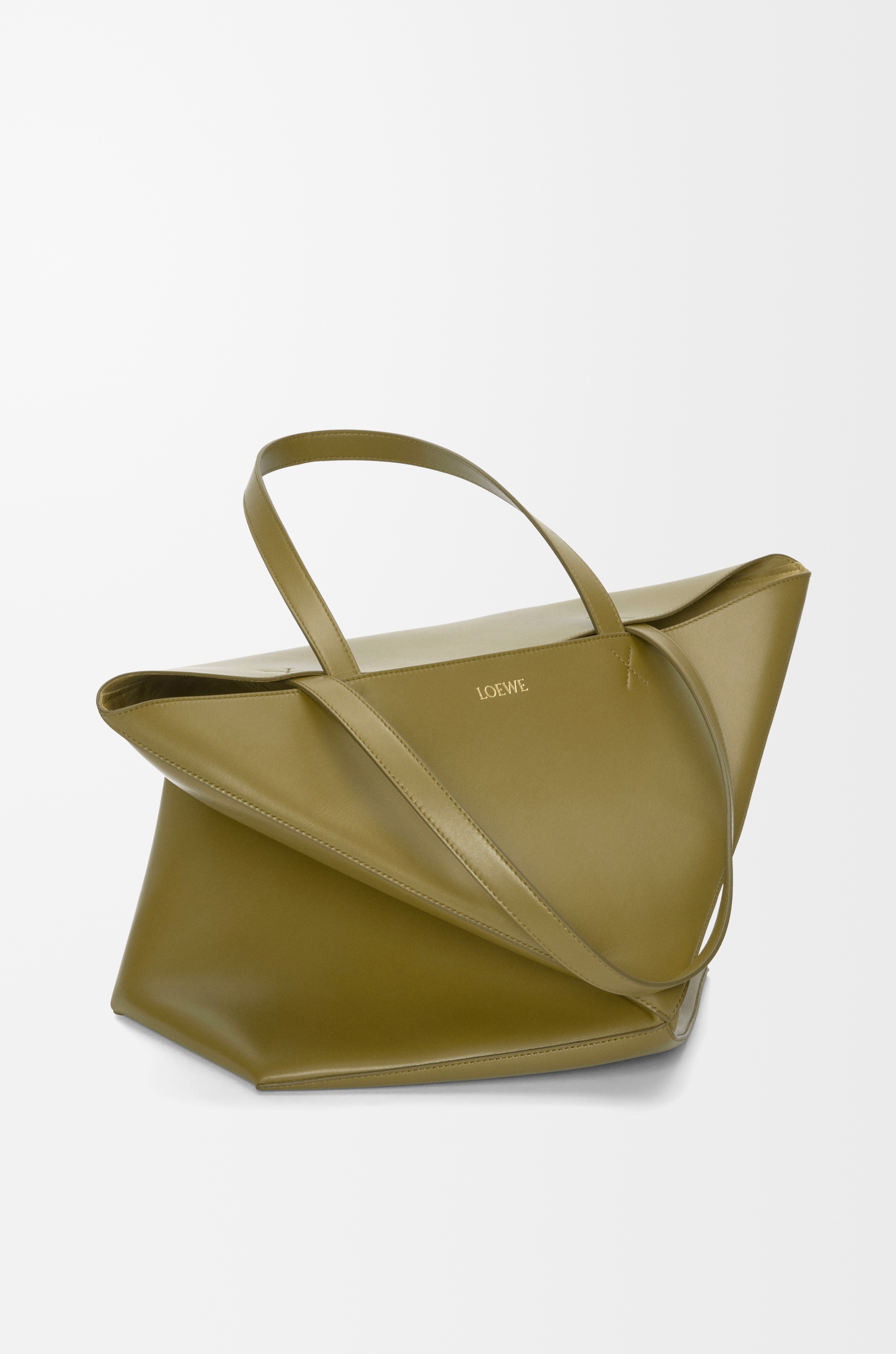 XL Puzzle Fold Tote in shiny calfskin - 5