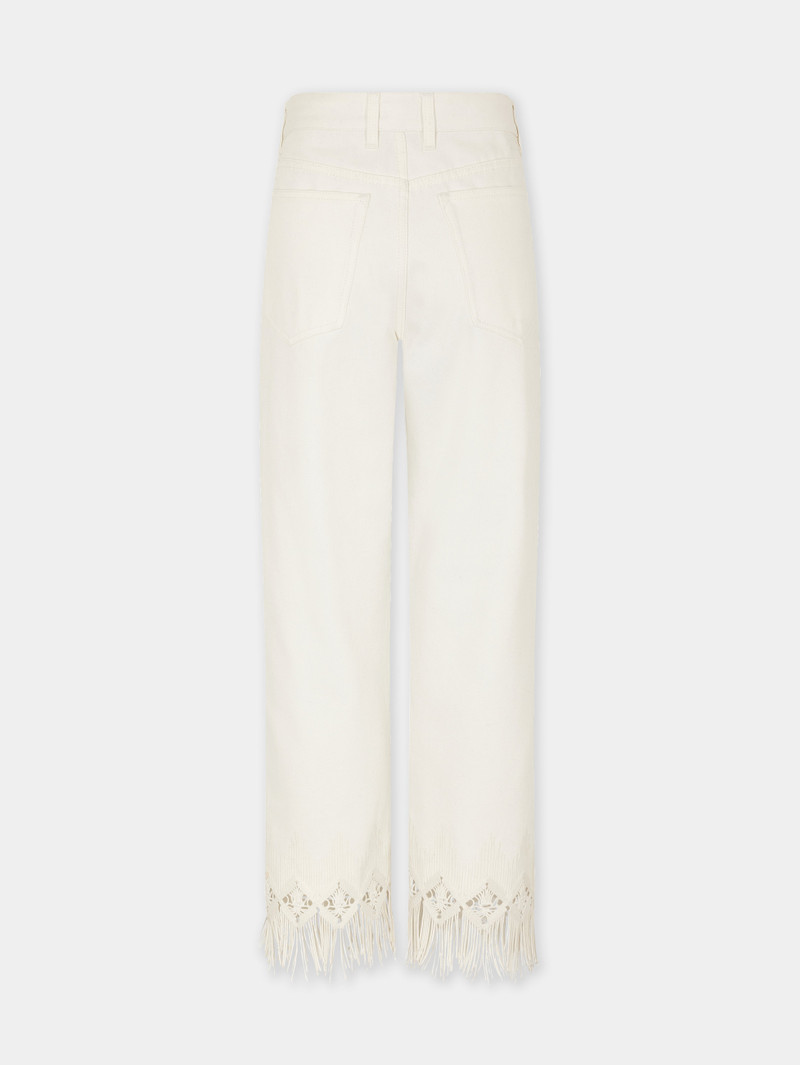 TROUSERS IN DENIM WITH EMBROIDERY DETAILS 5
