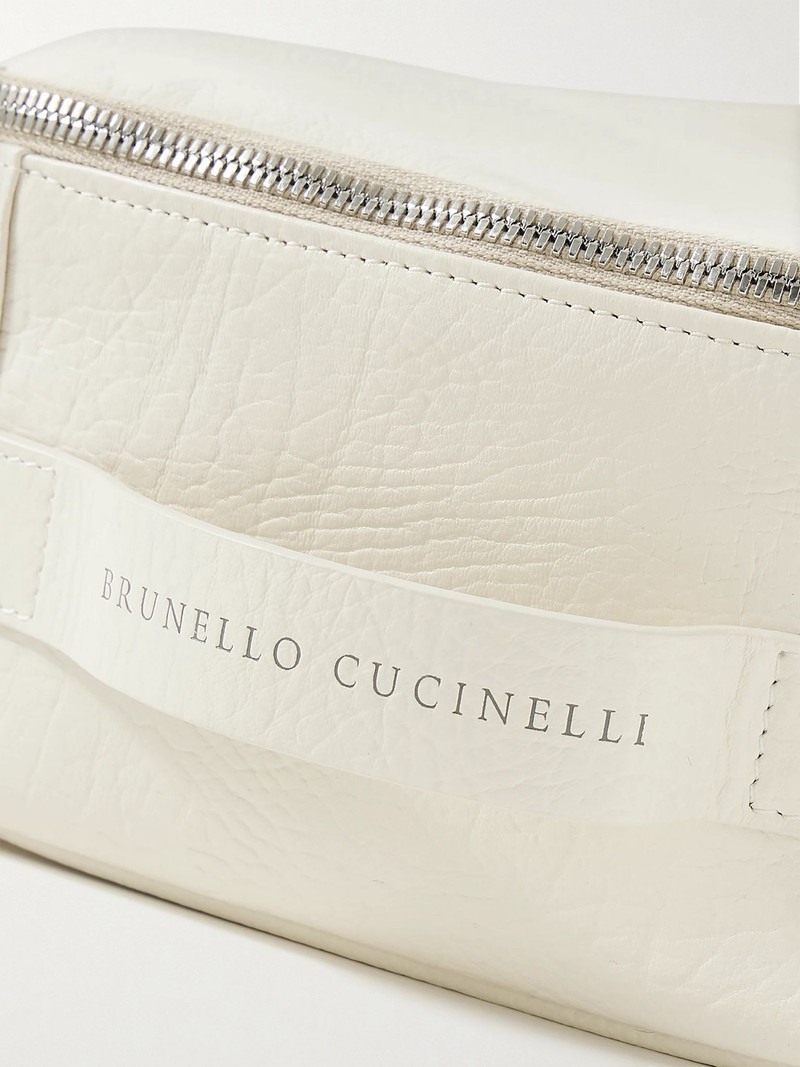 Textured-leather cosmetic case White 4
