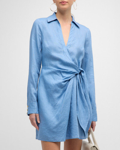 VERONICA BEARD Lavella Long-Sleeve Mini Wrap Dress outlook