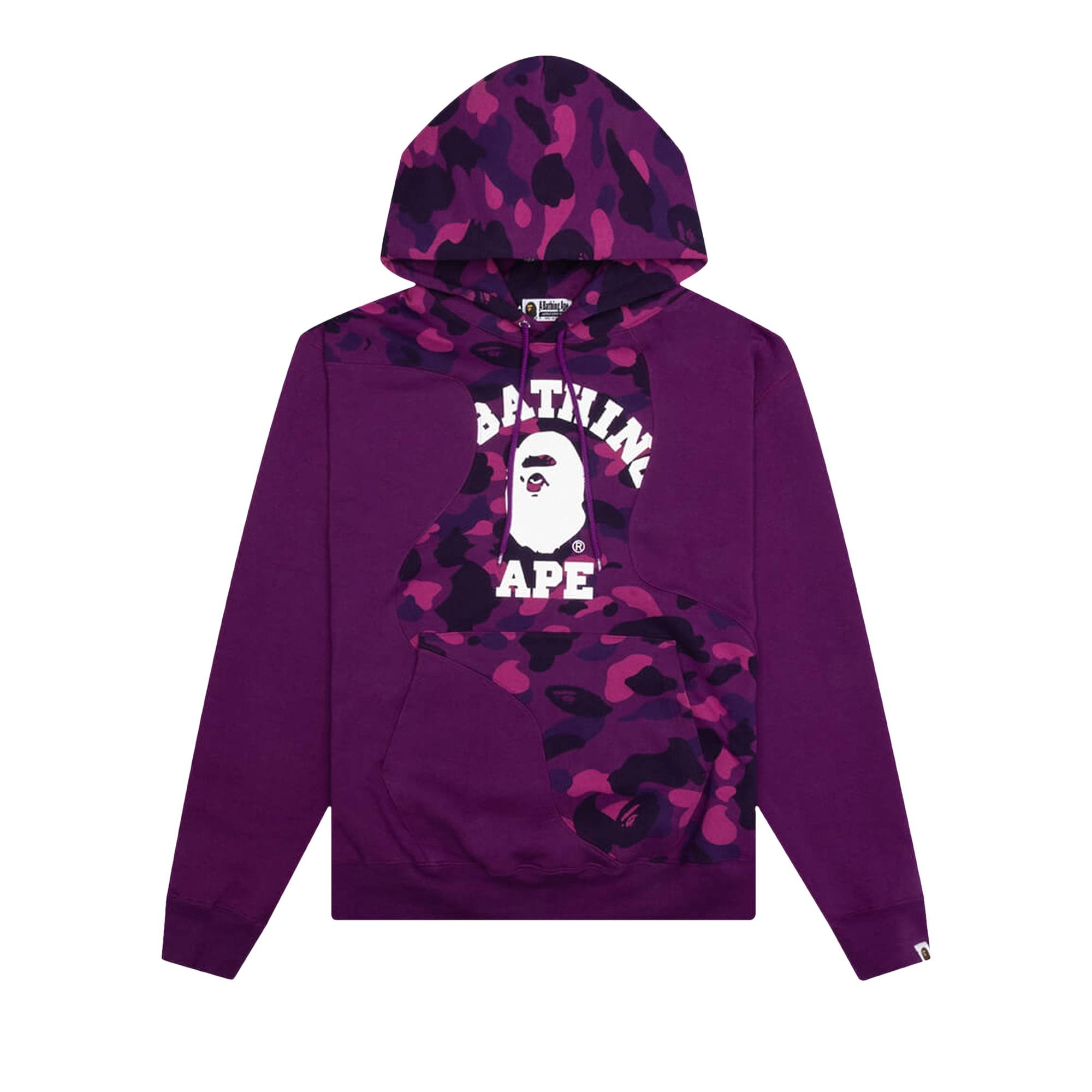 BAPE Color Camo College Cutting Relaxed Fit Hoodie 'Purple' - 1
