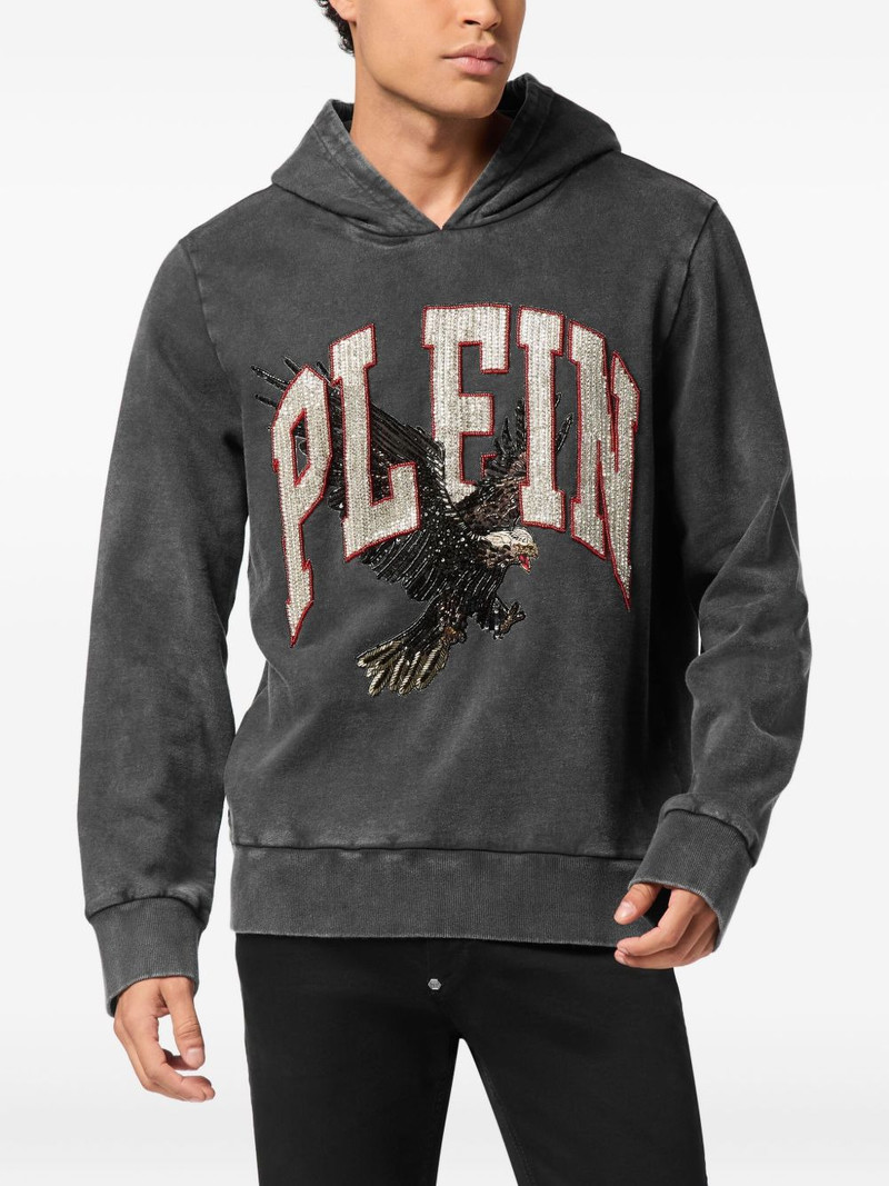 PHILIPP PLEIN eagle-embellished hoodie outlook