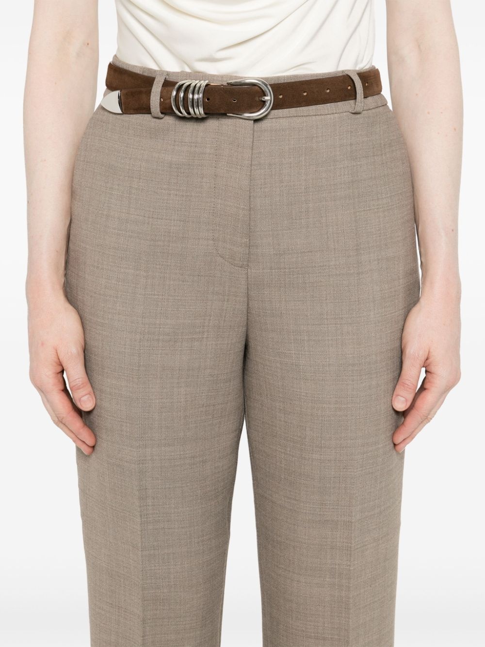 mélange-effect trousers - 5