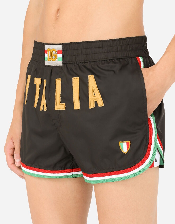 Short swim shorts with Italy DG patch - 4