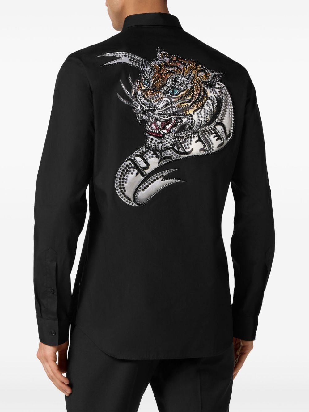tiger-print crystal-embellished shirt - 3