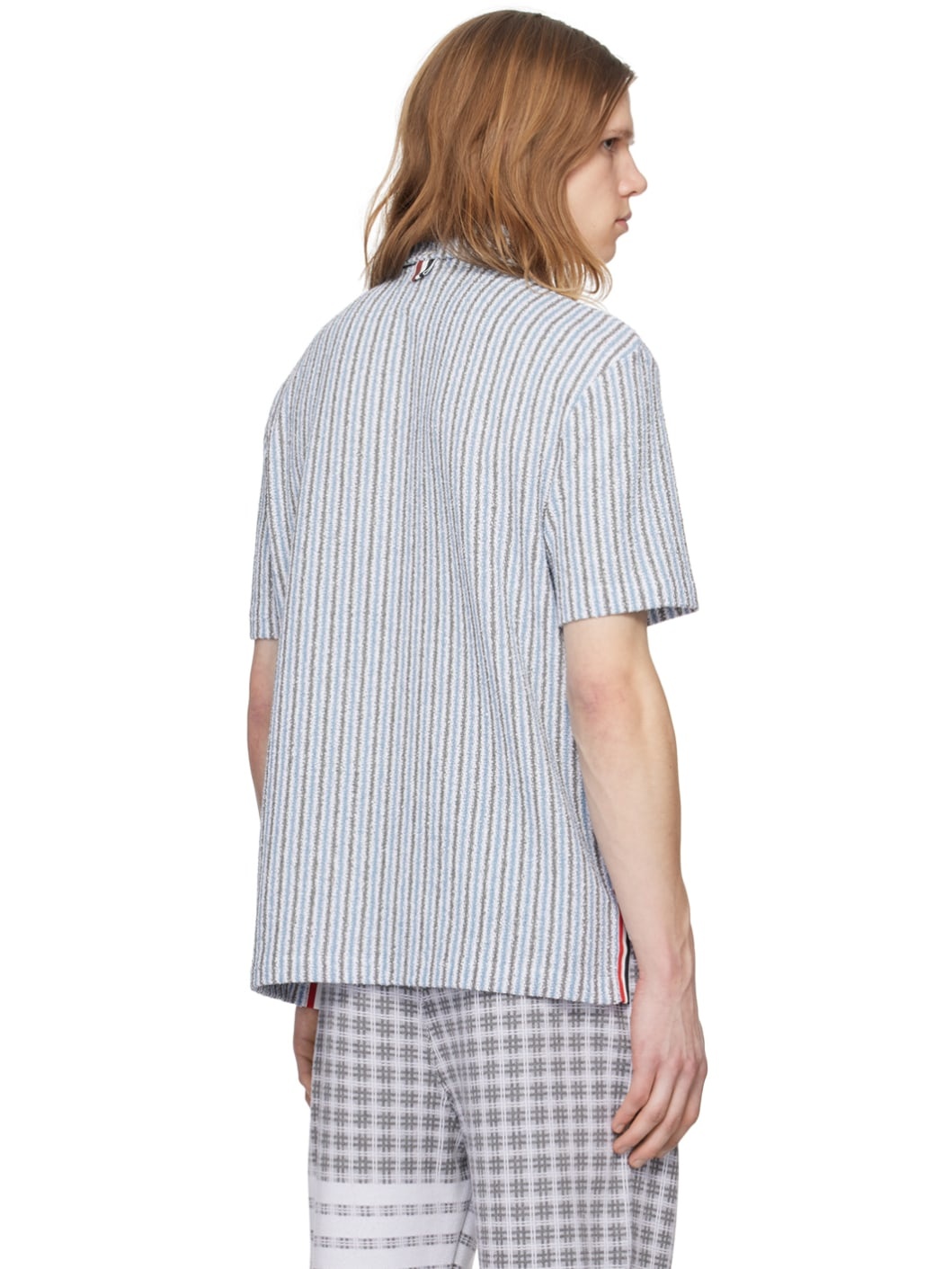 Blue & Gray Striped Shirt - 3