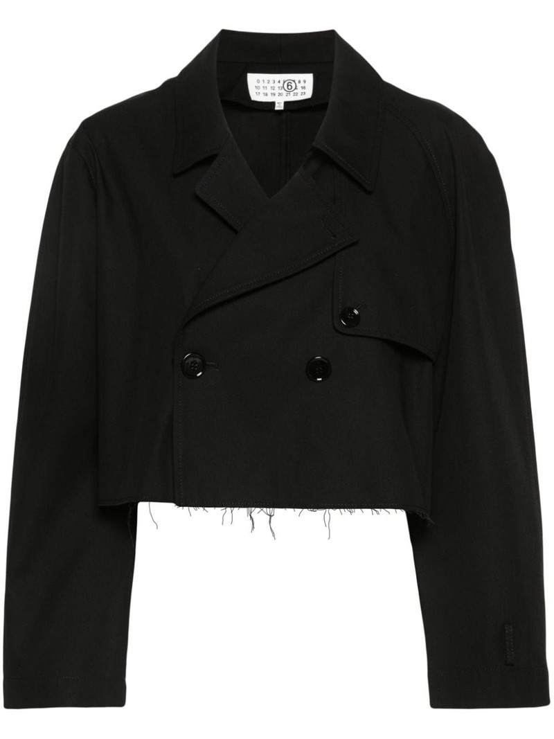 double-breasted cotton cropped jacket 1