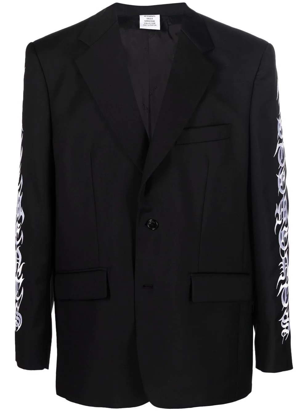 embroidered single-breasted blazer - 1